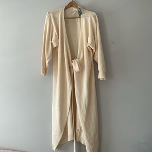 Long Knit Cardigan with Tie